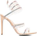 René Caovilla Chandelier sandalen verfraaid met kristallen Beige - Beige
