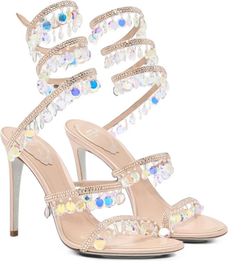 René Caovilla Chandelier sandalen verfraaid met kristallen Beige - Foto 2