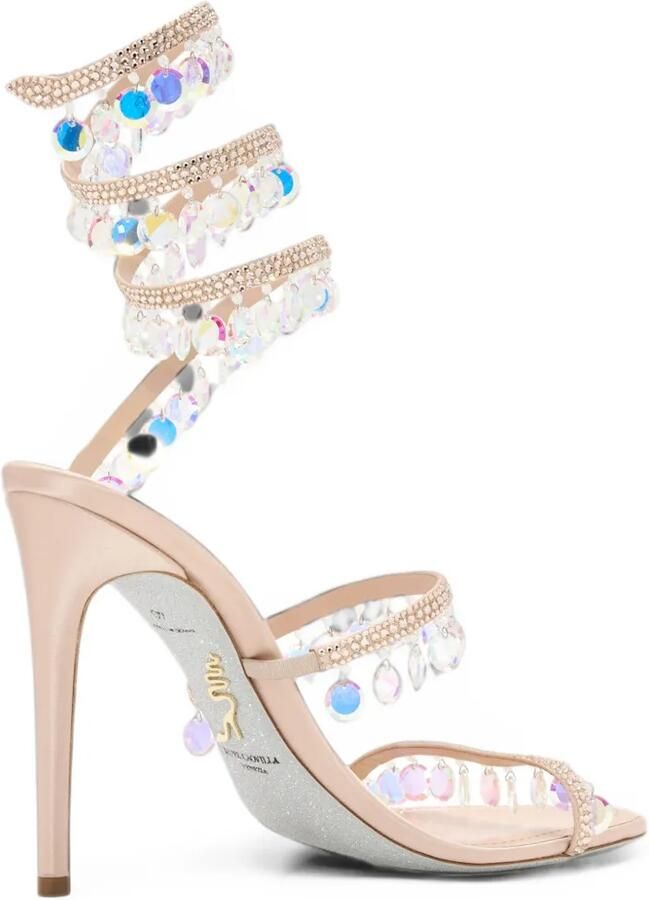 René Caovilla Chandelier sandalen verfraaid met kristallen Beige - Foto 4