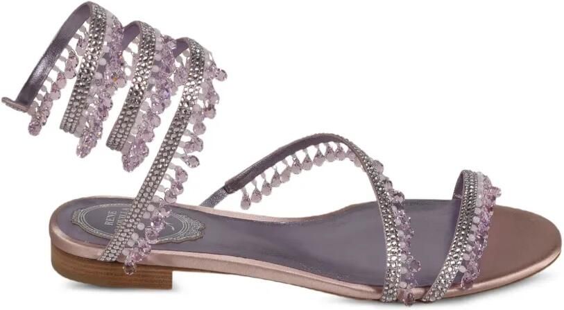 René Caovilla Chandelier sandalen verfraaid met kristallen Paars