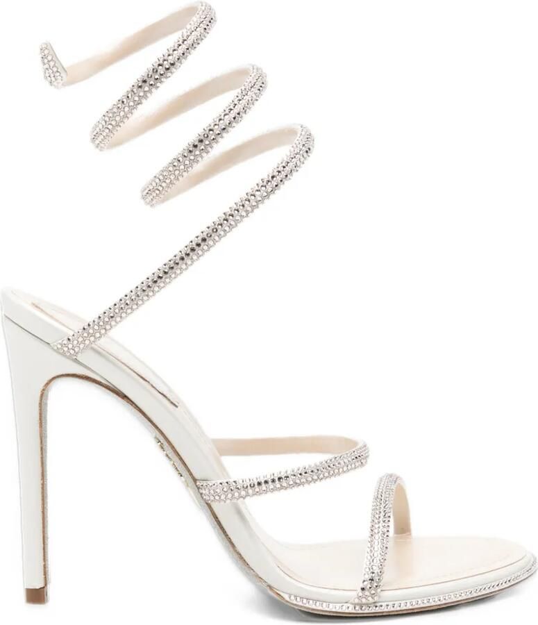 René Caovilla Cleo sandalen verfraaid met kristallen Beige