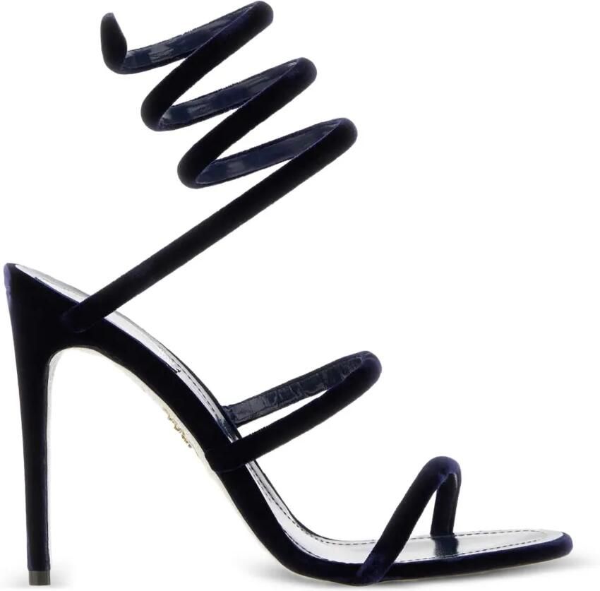 René Caovilla Cleo fluwelen sandalen Blauw