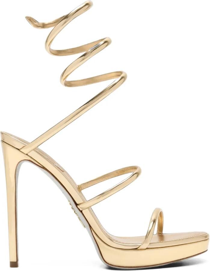 René Caovilla Cleo sandalen met hak Goud