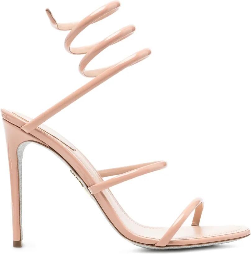 René Caovilla Cleo lakleren sandalen Beige