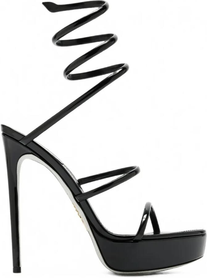 René Caovilla Cleo lakleren sandalen Zwart