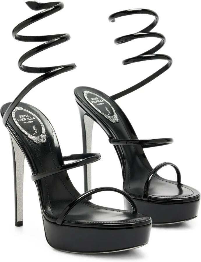 René Caovilla Cleo lakleren sandalen Zwart - Foto 2