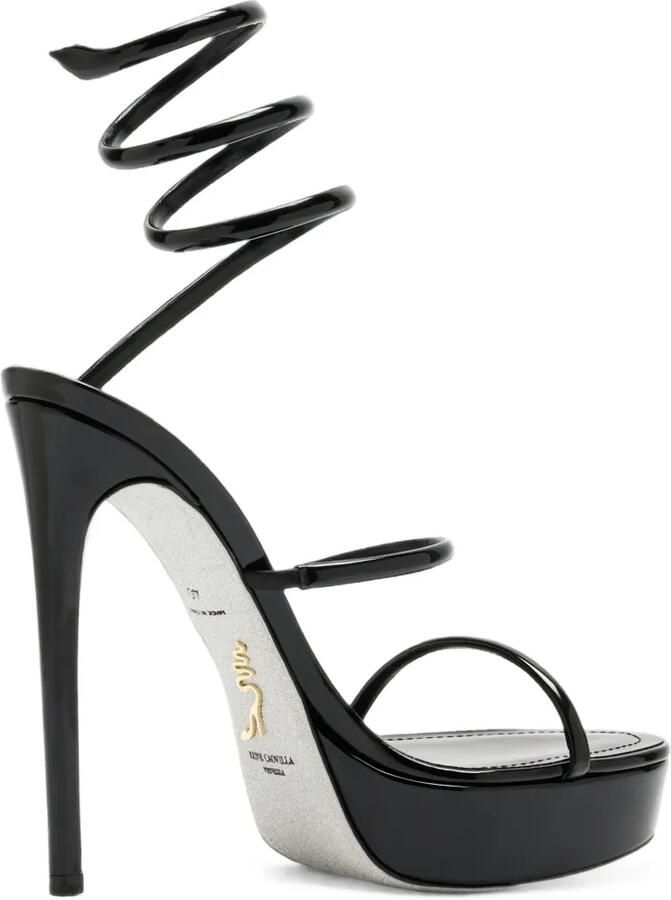 René Caovilla Cleo lakleren sandalen Zwart - Foto 4