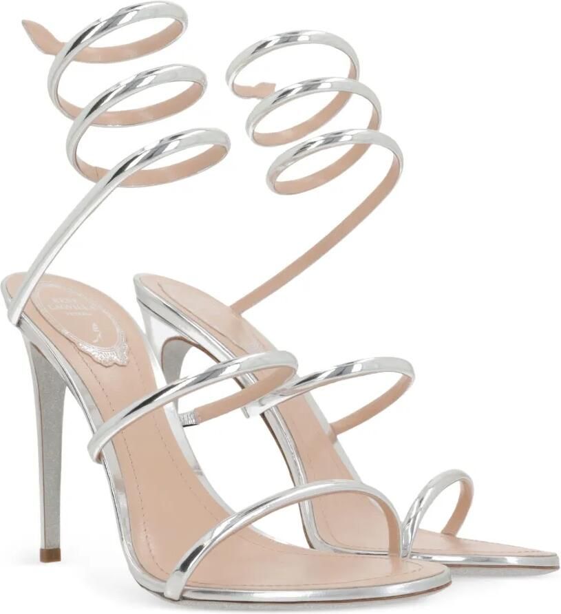 René Caovilla Cleo metallic zilveren sandalen 105 - Foto 2