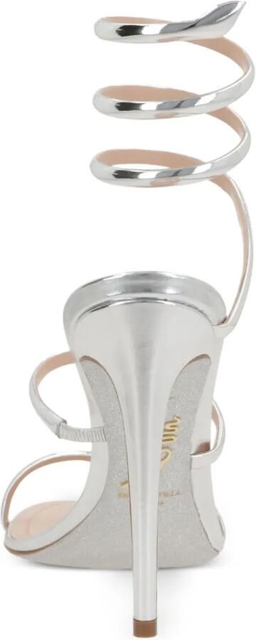 René Caovilla Cleo metallic zilveren sandalen 105 - Foto 4