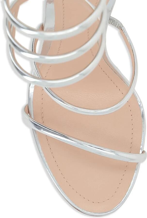 René Caovilla Cleo metallic zilveren sandalen 105 - Foto 3