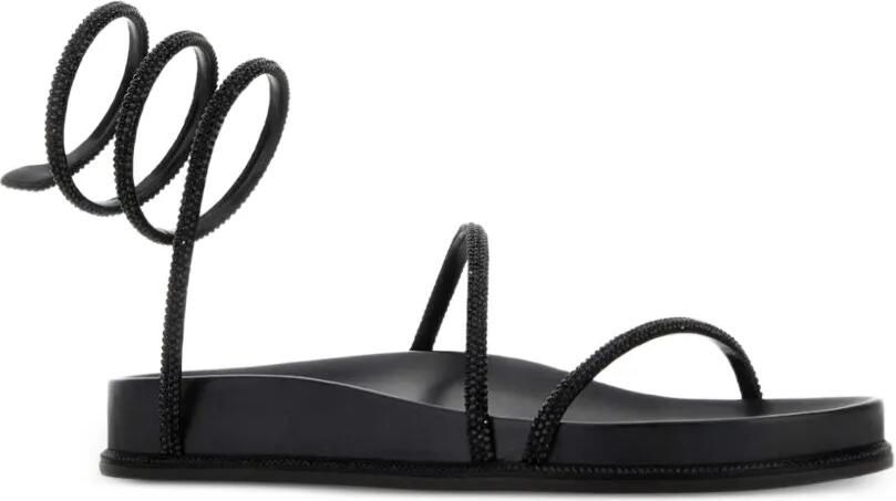 René Caovilla Cleo platte sandalen Zwart