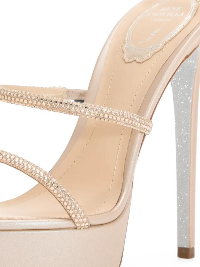René Caovilla Cleo sandalen met plateauzool en verfraaid met stras Beige - Foto 2