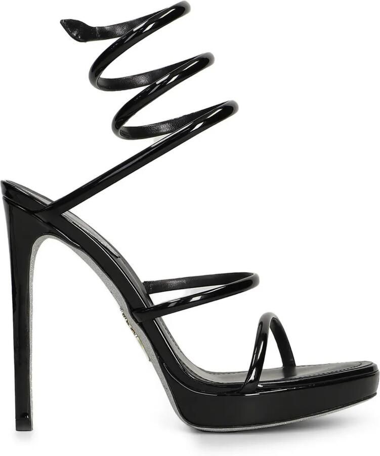 René Caovilla Cleo sandalen met plateauzool Zwart