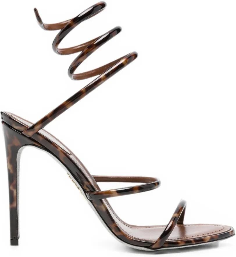 René Caovilla Cleo sandalen met schildpadschild-design Bruin