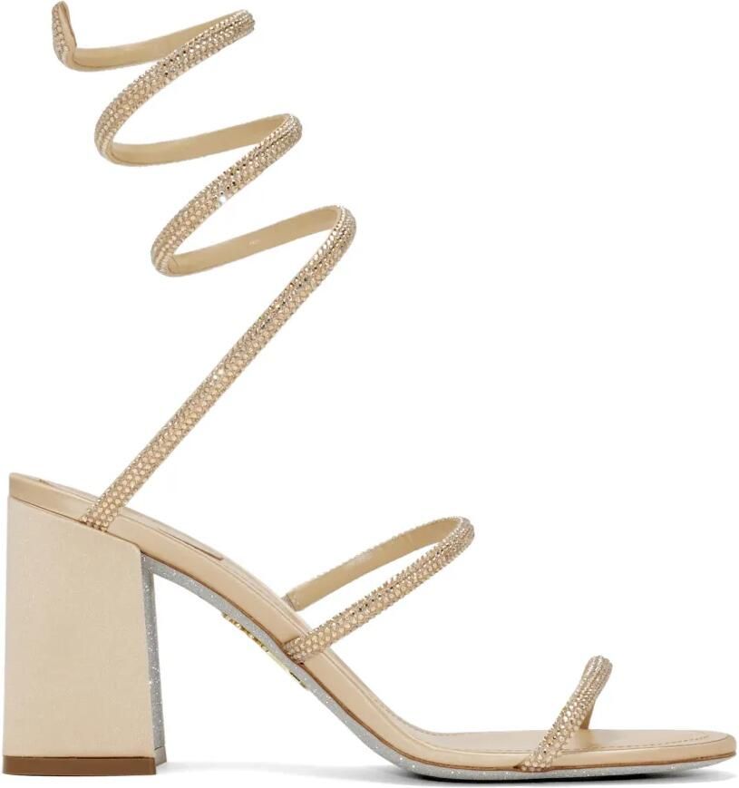 René Caovilla Cleo sandalen verfraaid met kristallen Beige