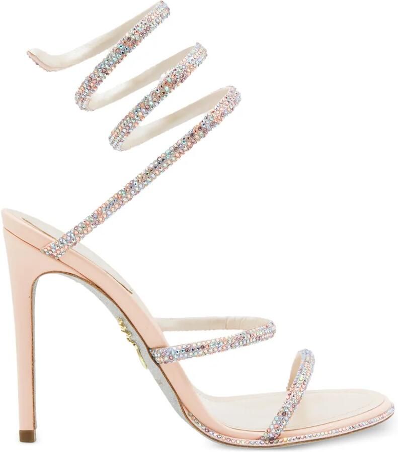René Caovilla Cleo sandalen verfraaid met kristallen Beige