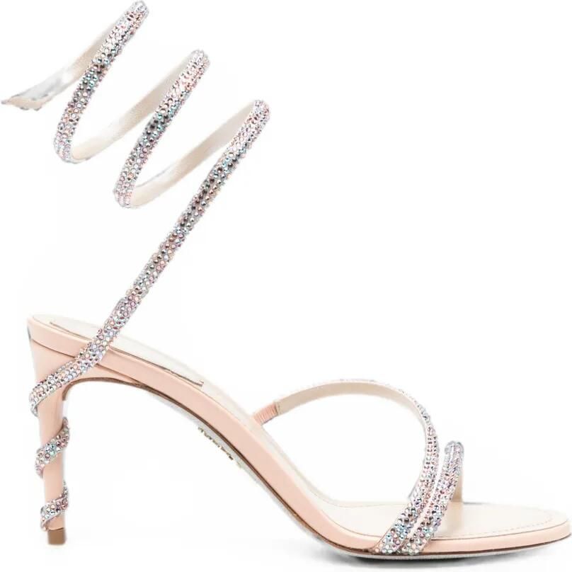 René Caovilla Cleo sandalen verfraaid met kristallen Beige