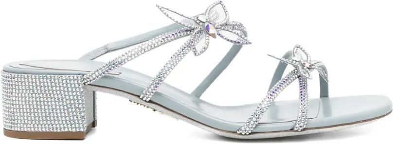 René Caovilla Cleo sandalen verfraaid met kristallen Blauw