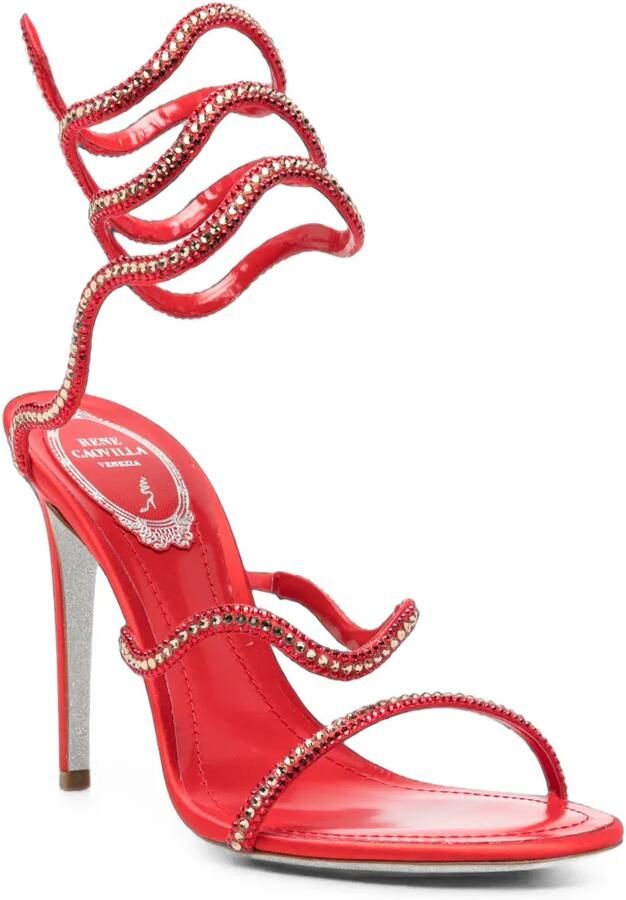 René Caovilla Cleo sandalen verfraaid met kristallen Rood