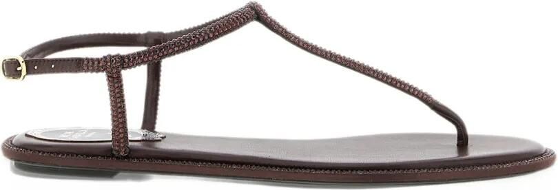 René Caovilla Diana crystal-embellished sandals Bruin