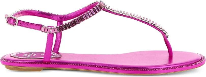 René Caovilla Diana leren sandalen met open neus Roze