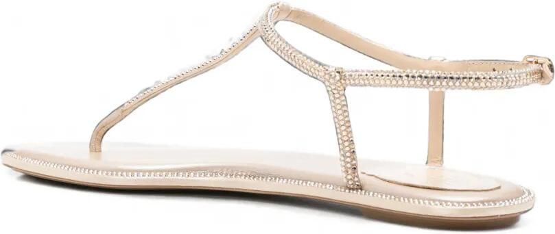 René Caovilla Diana sandalen met T-bandje verfraaid met kristallen Beige - Foto 4