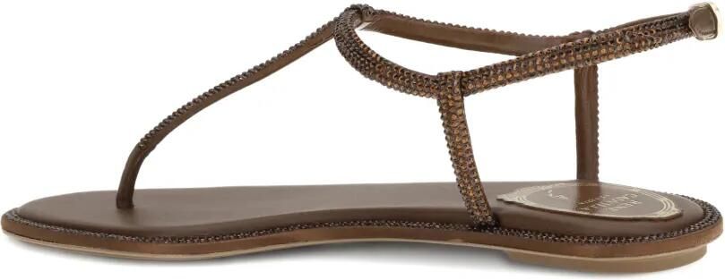 René Caovilla Diana verfraaide sandalen Bruin