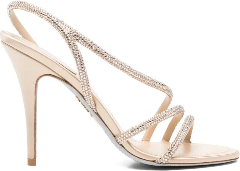 René Caovilla Erin sandalen verfraaid met kristallen Beige