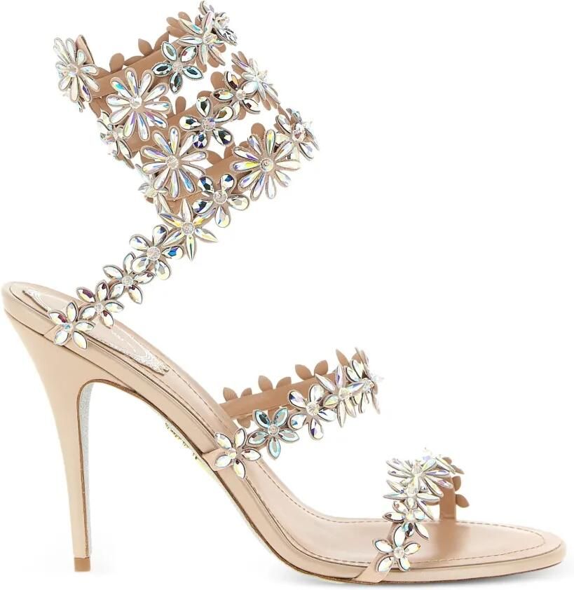 René Caovilla Eva sandalen met kristallen Beige