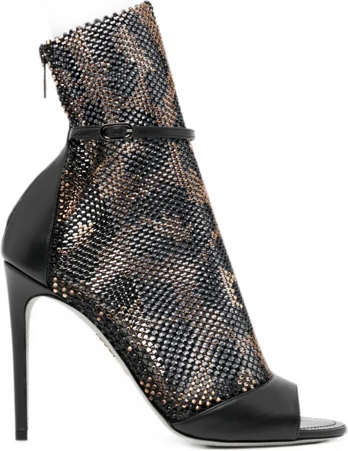 René Caovilla Galaxia sandalen met luipaard-print Zwart