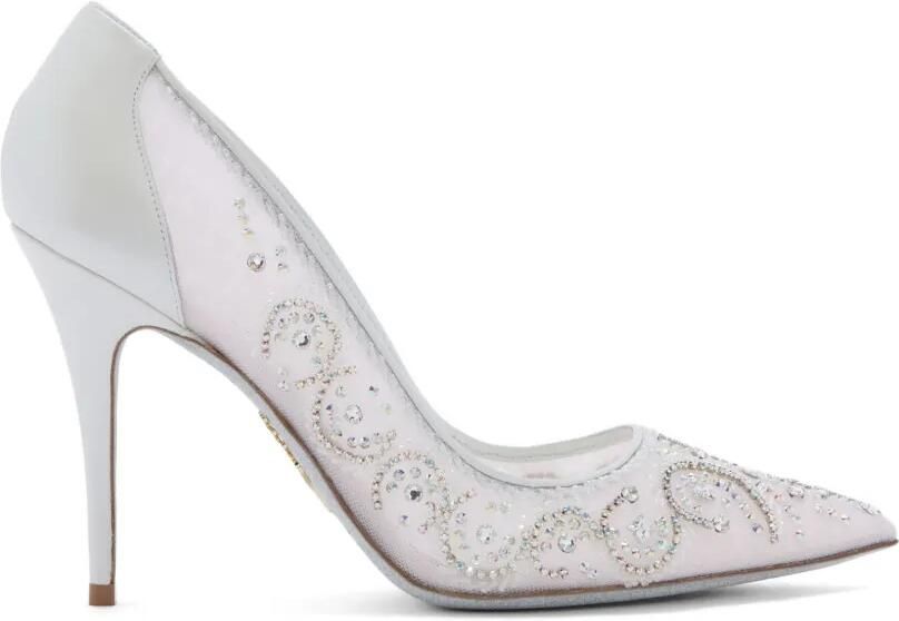René Caovilla Jahanara mesh pumps verfraaid met kristallen Wit