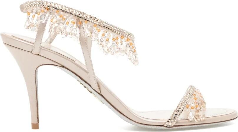René Caovilla Jahanara sandalen verfraaid met kralen Beige