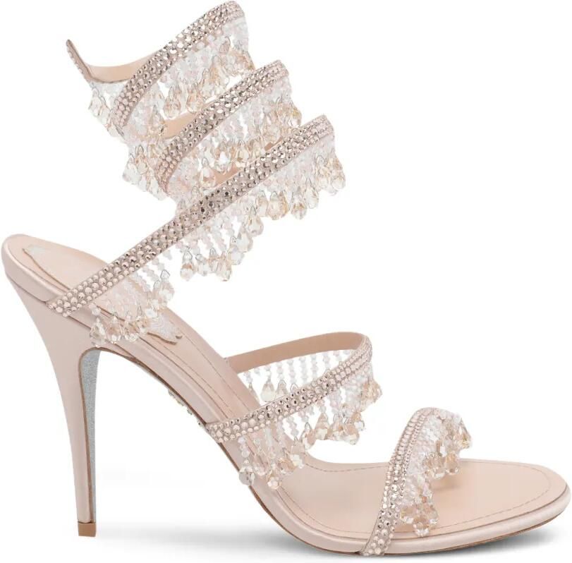 René Caovilla Jahanara sandalen verfraaid met kristallen Beige