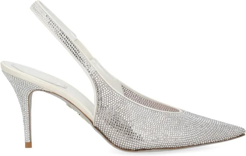 René Caovilla Jinny slingback pumps verfraaid met kristallen Zilver
