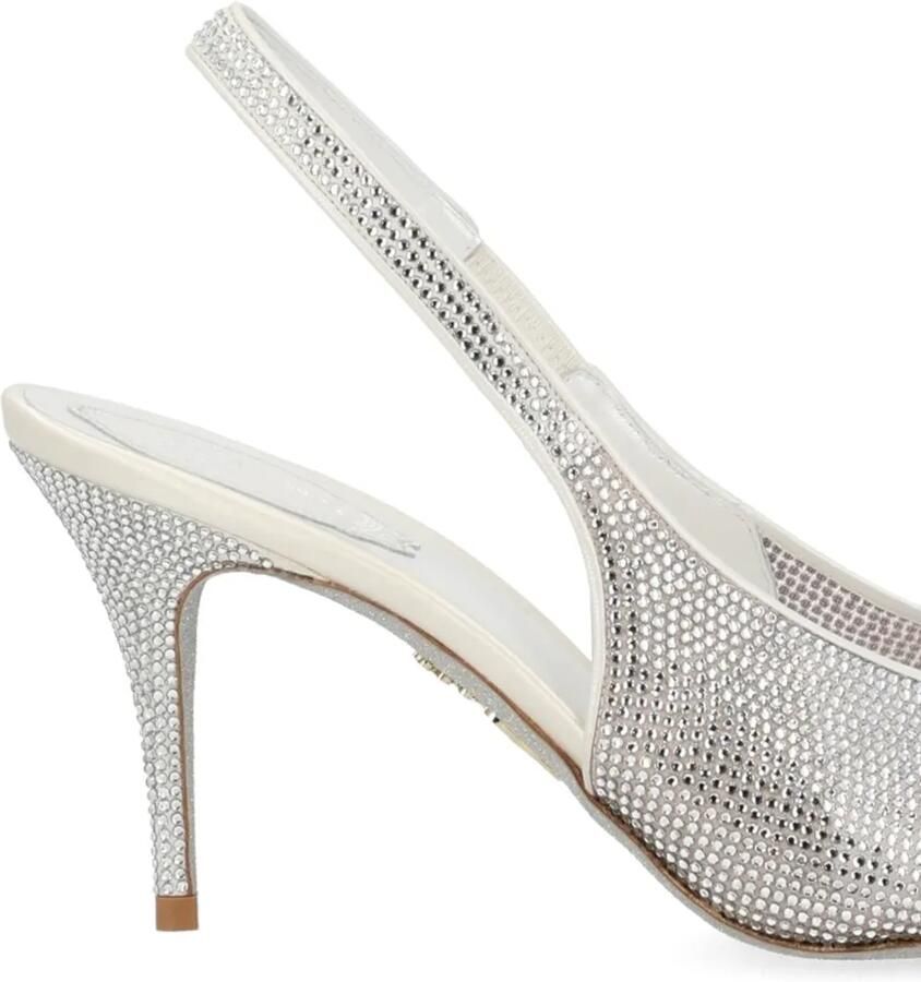 René Caovilla Jinny slingback pumps verfraaid met kristallen Zilver - Foto 2