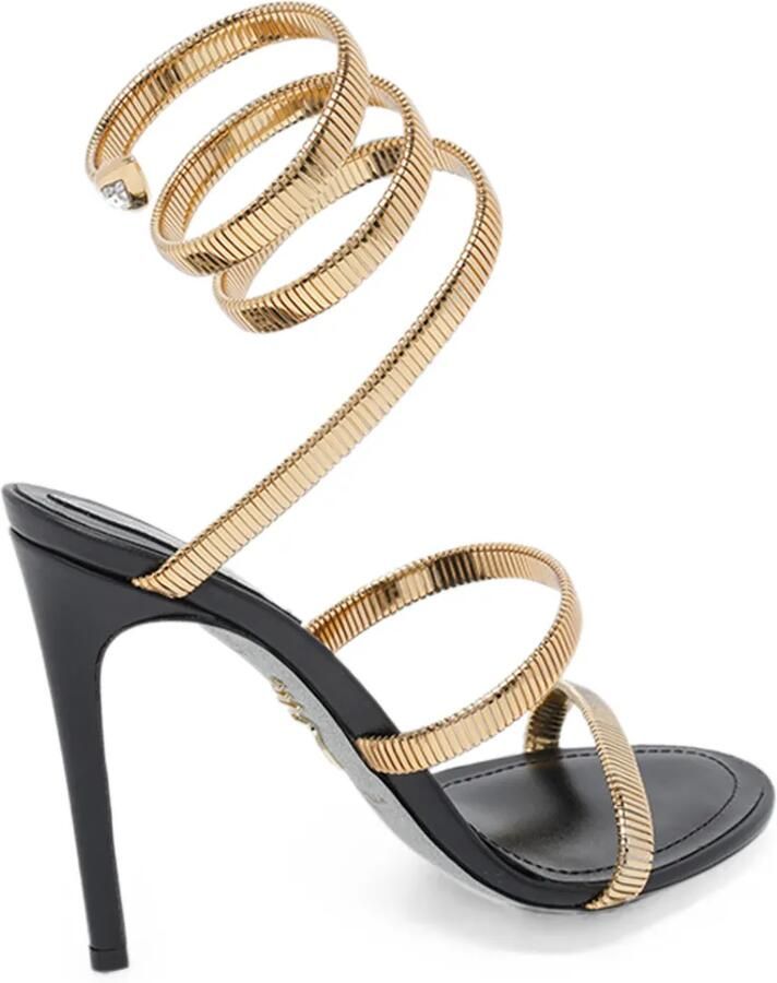 René Caovilla Juniper sandalen met spiraalvormig bandje en hak Goud - Foto 2