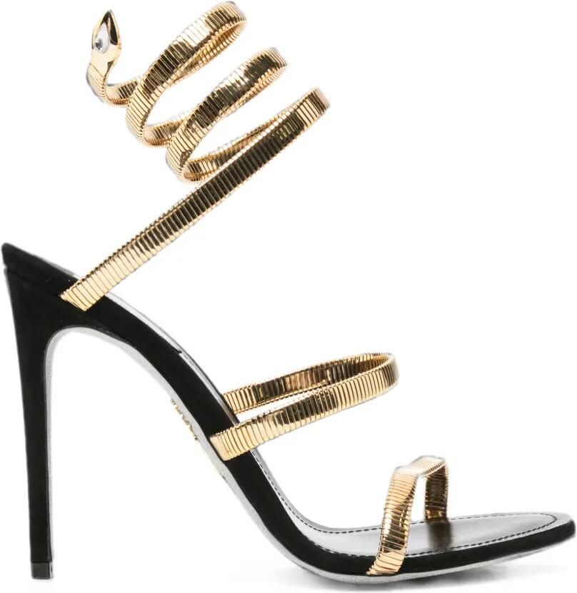 René Caovilla Juniper sandalen met zwart goud