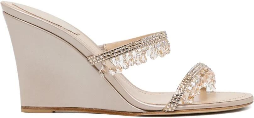 René Caovilla Octavia sandalen verfraaid met kristallen Beige