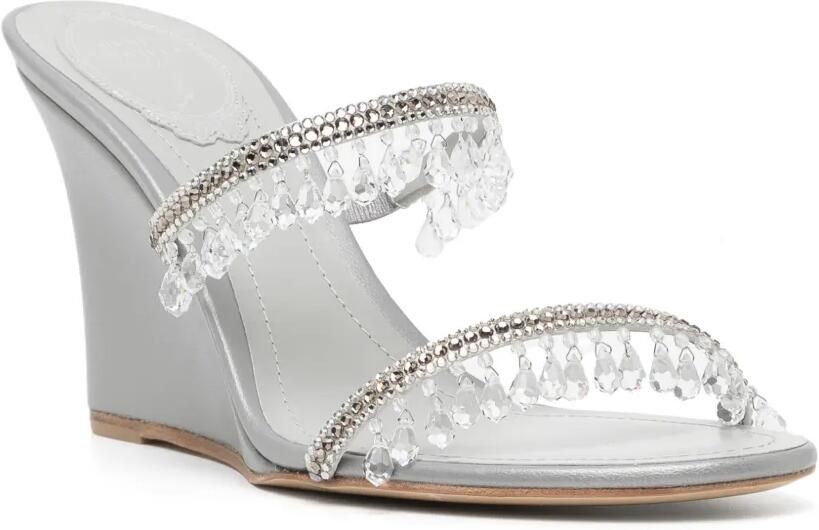 René Caovilla Octavia sandalen verfraaid met kristallen Grijs