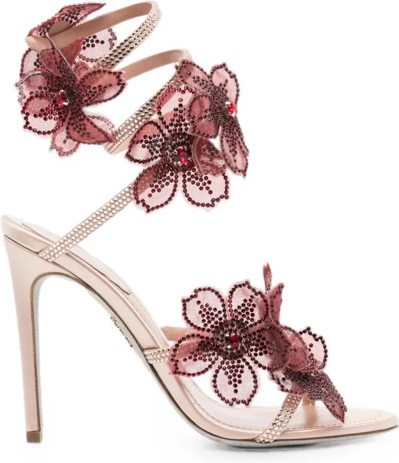 René Caovilla Peach Flower sandalen Roze