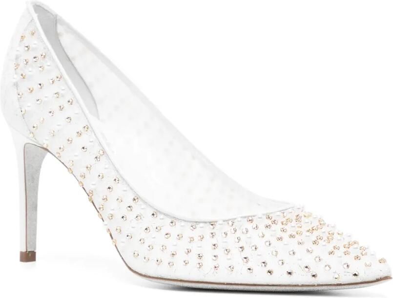 René Caovilla Pumps met puntige neus Wit