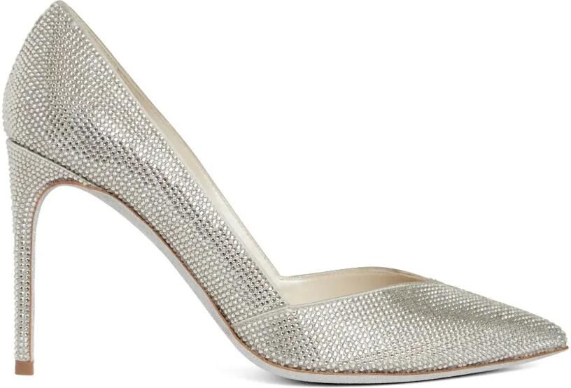 René Caovilla Pumps met puntige neus Zilver