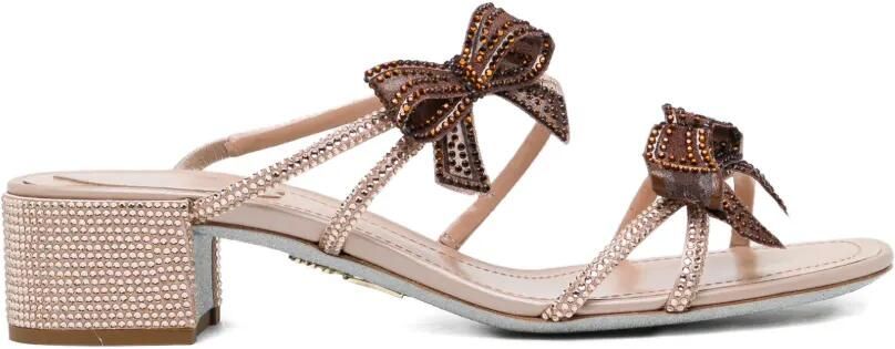 René Caovilla Ribbon sandalen Beige