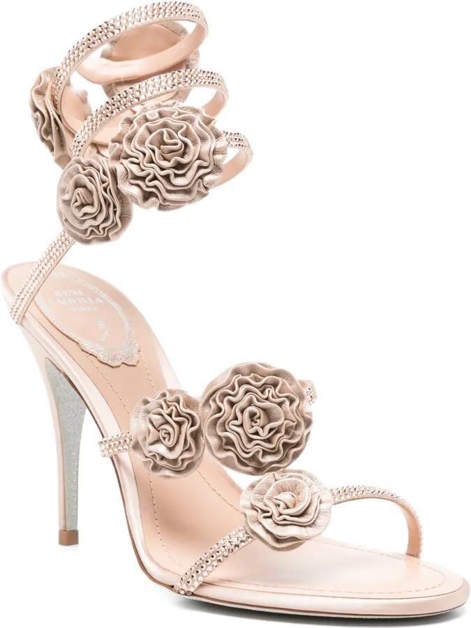René Caovilla Rosalia sandalen met bloemapplicatie Beige - Foto 3