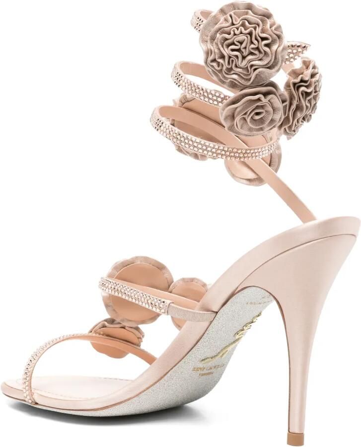 René Caovilla Rosalia sandalen met bloemapplicatie Beige - Foto 2