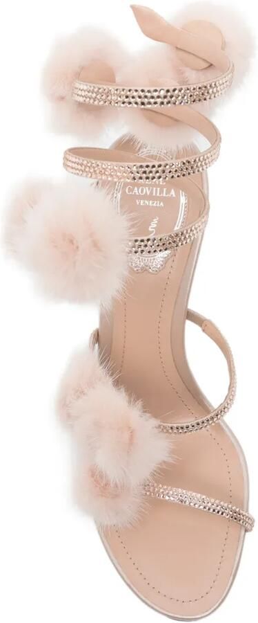 René Caovilla Rosalia sandalen met pompon Beige - Foto 4
