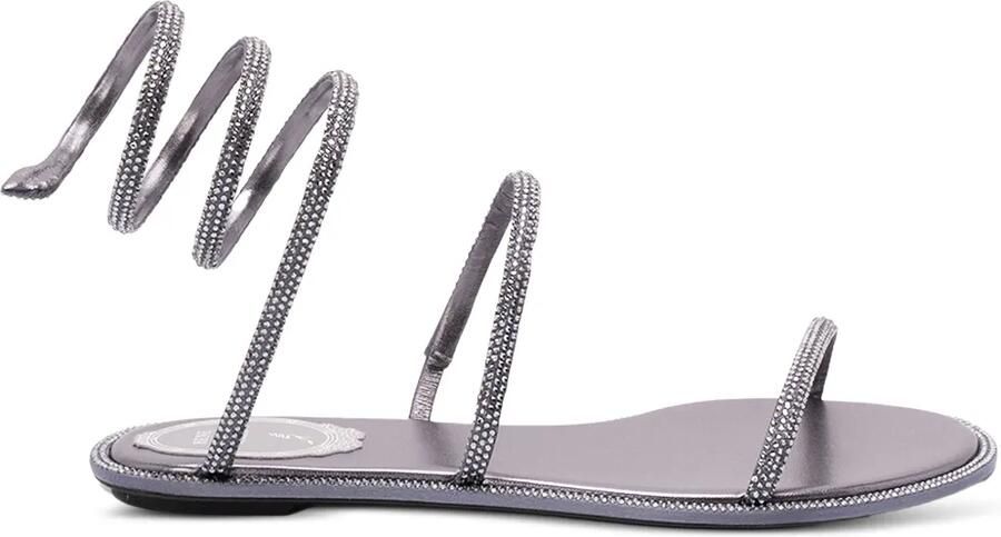 René Caovilla Sandalen met spiraal detail Grijs