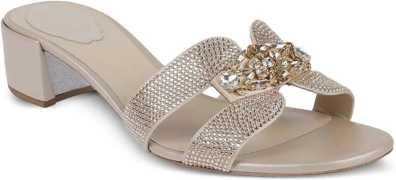René Caovilla Sandalen verfraaid met kristallen Beige - Foto 3