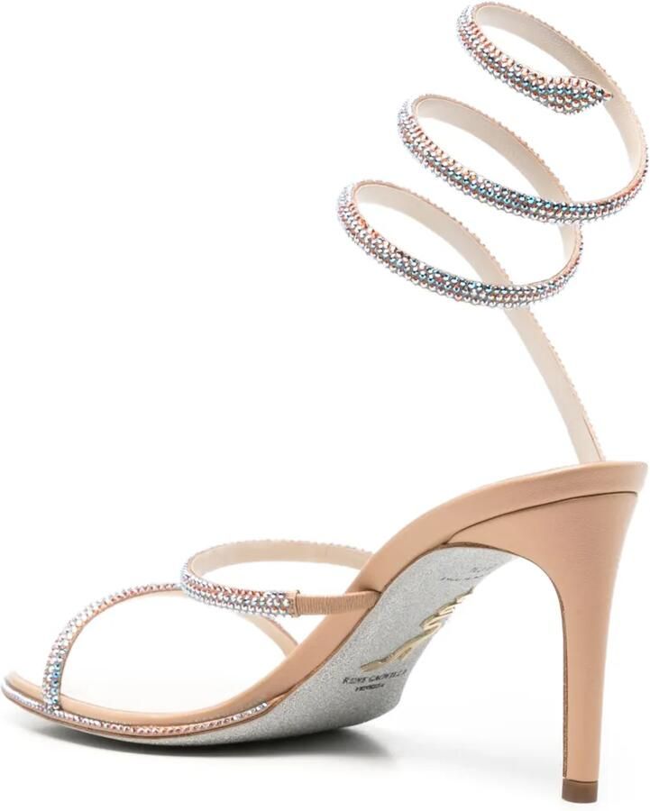 René Caovilla Sandalen verfraaid met kristallen Beige - Foto 3