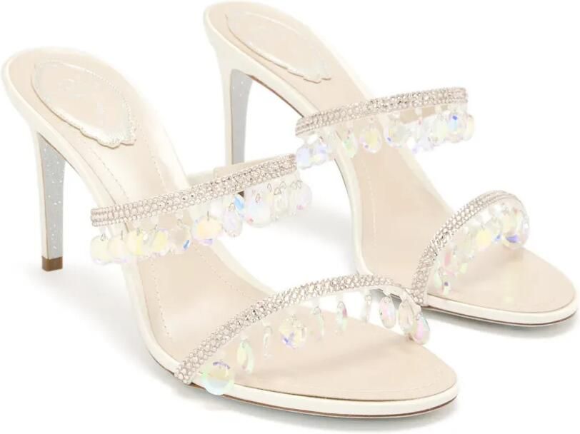 René Caovilla Sandalen verfraaid met kristallen en franje Beige - Foto 2